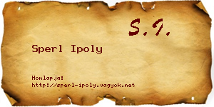 Sperl Ipoly névjegykártya